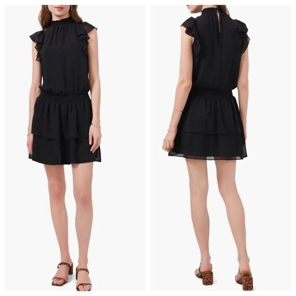 1. State Flutter Sleeve Dress Black Size Large - Picture 1 of 11